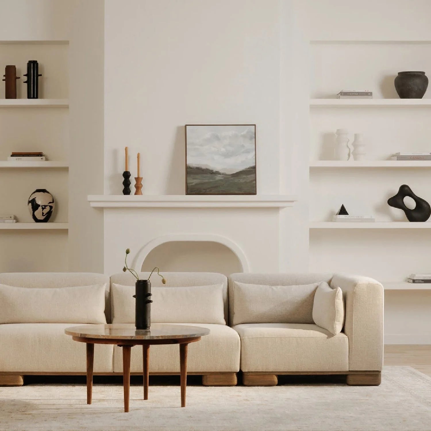 Luxury Beige Fabric Corner Chair Modern Italian Style for Villa