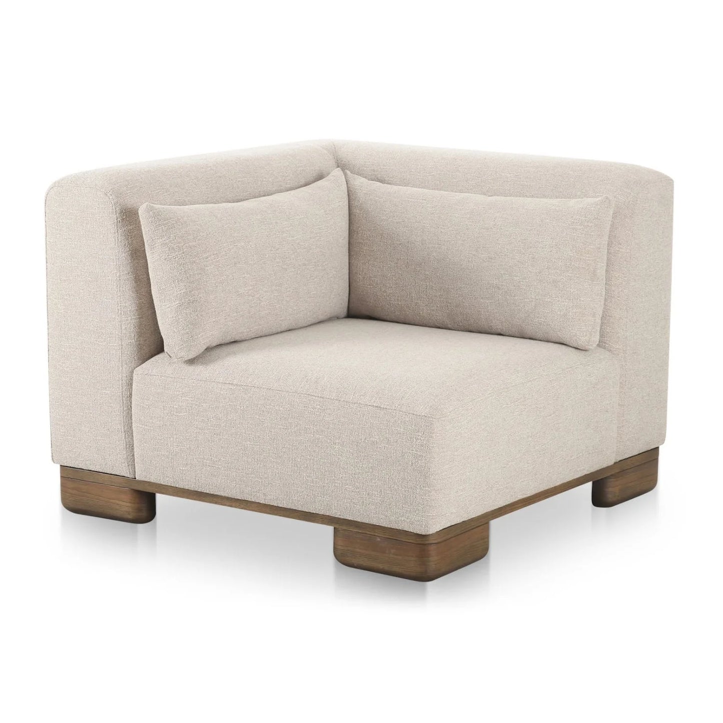 Luxury Beige Fabric Corner Chair Modern Italian Style for Villa