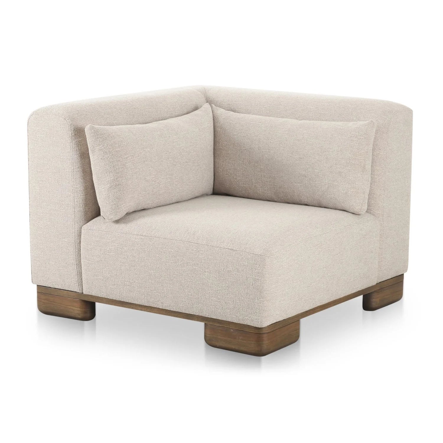 Luxury Beige Fabric Corner Chair Modern Italian Style for Villa
