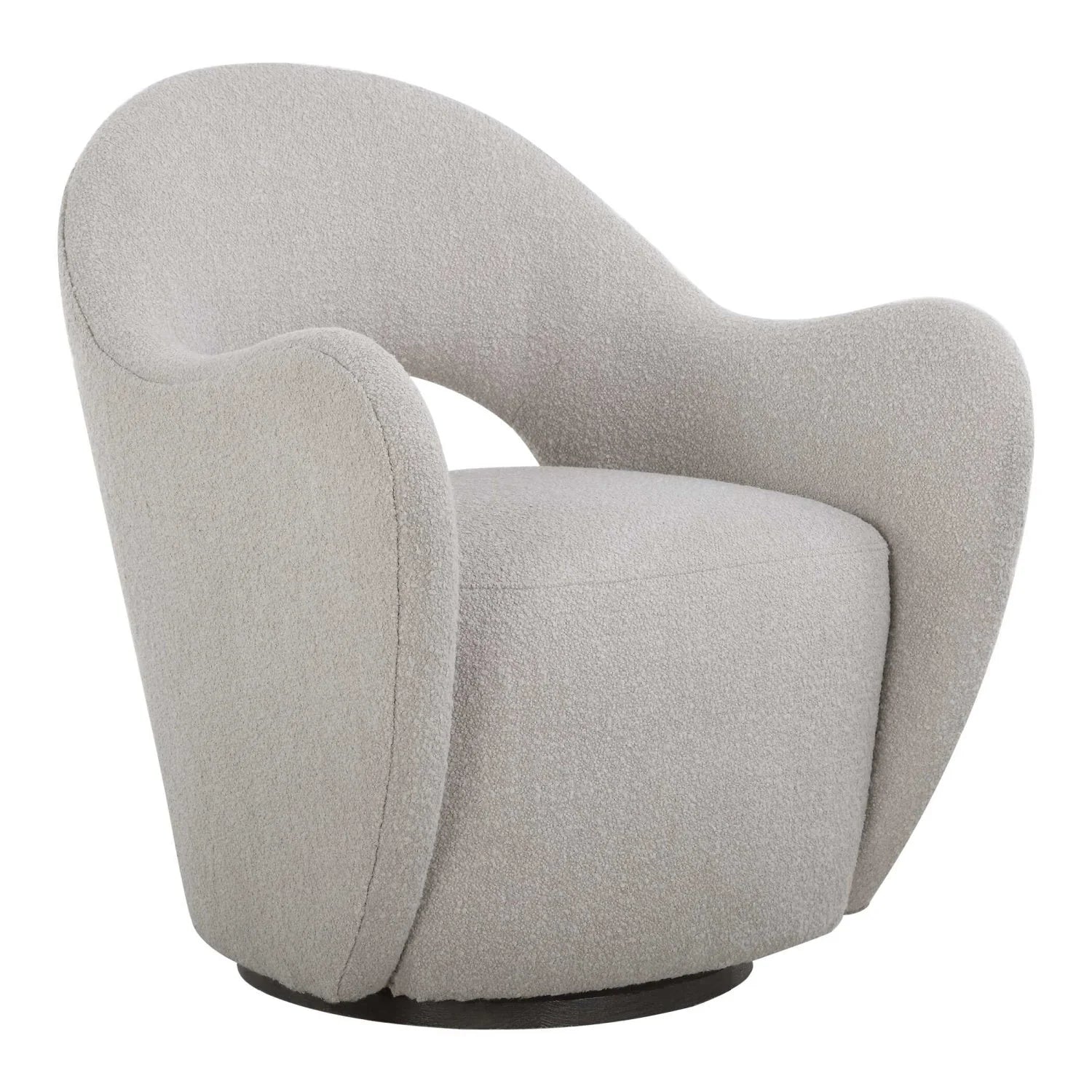 Luxury Beige Fabric Cutout Swivel Chair Modern Italian Style for Villa