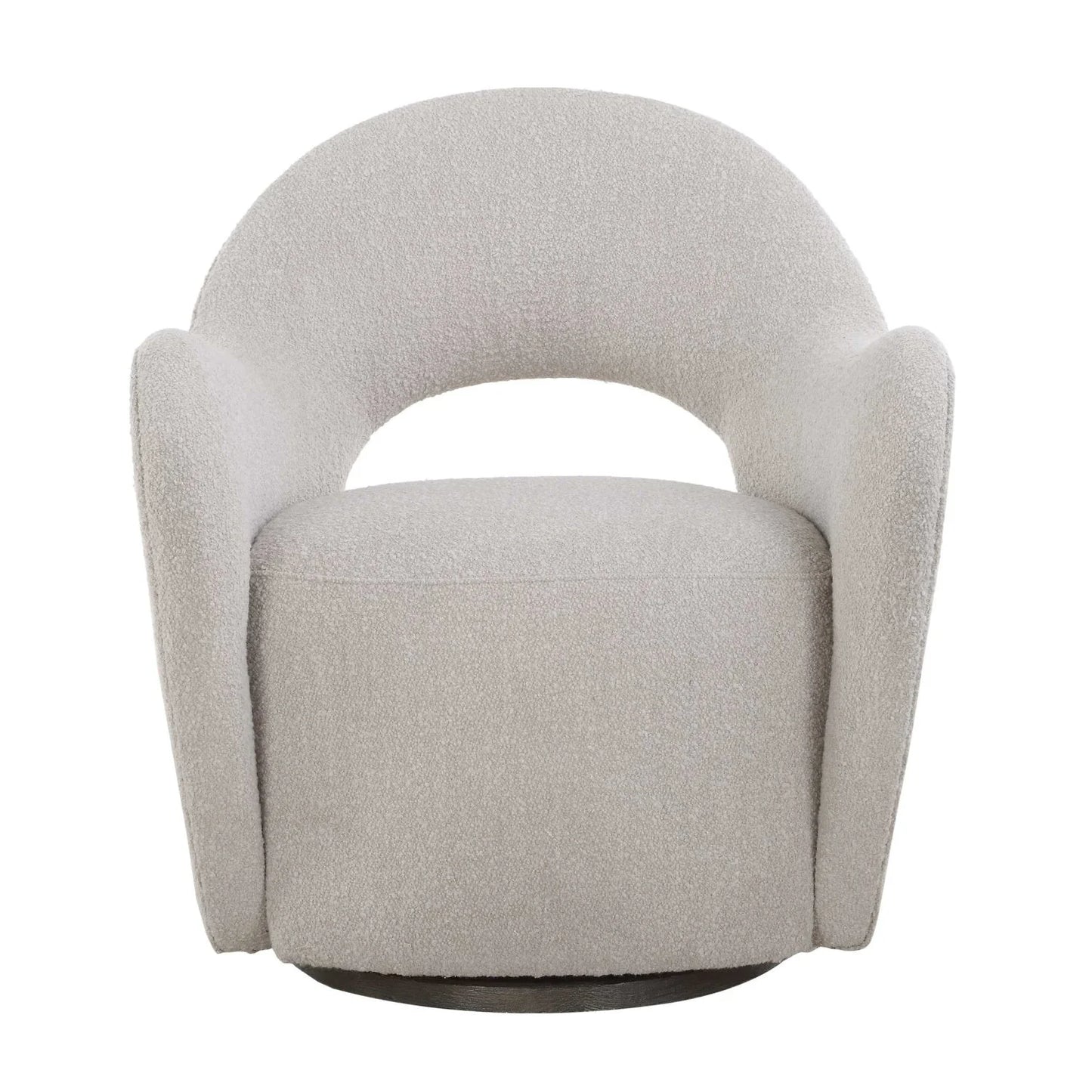 Luxury Beige Fabric Cutout Swivel Chair Modern Italian Style for Villa