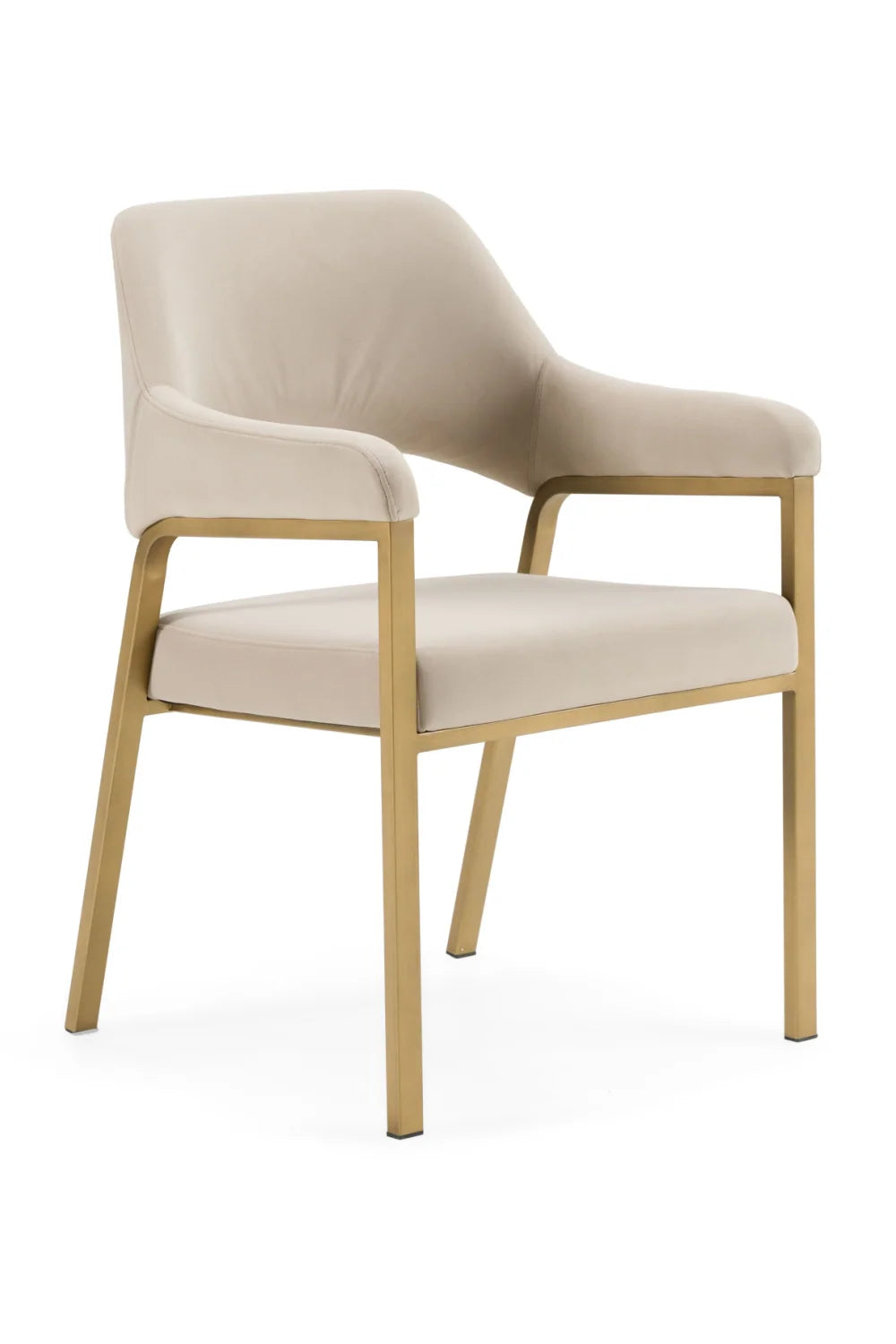 Luxury Beige Fabric Dining Armchair European Style for Villa