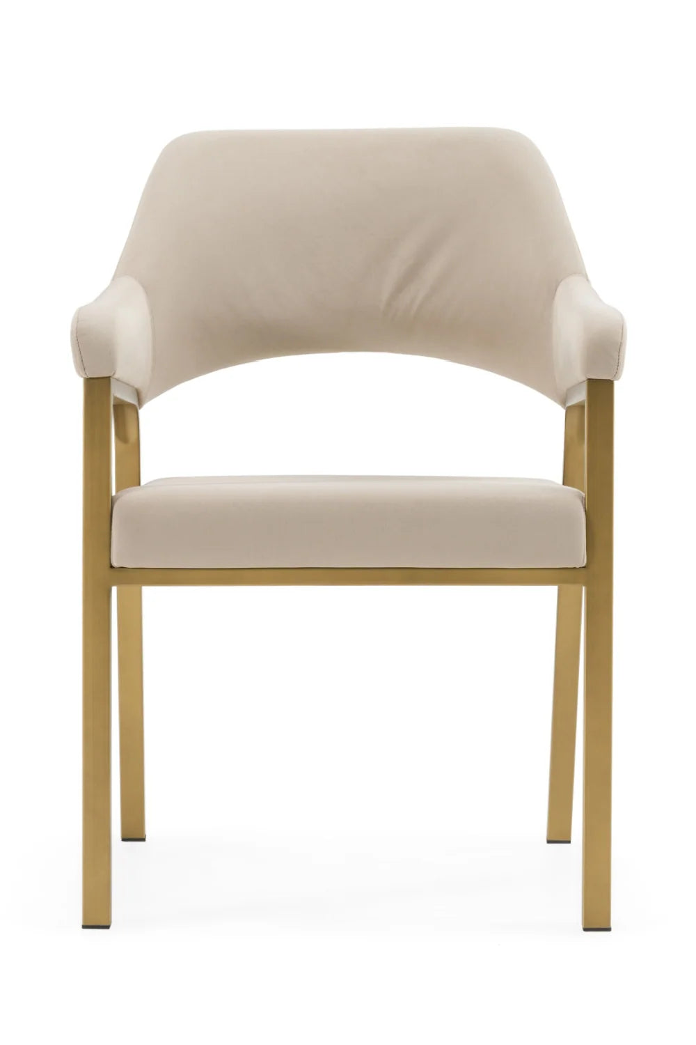 Luxury Beige Fabric Dining Armchair European Style for Villa