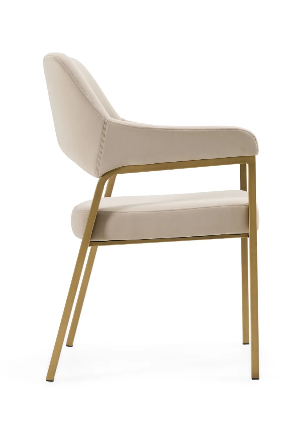 Luxury Beige Fabric Dining Armchair European Style for Villa