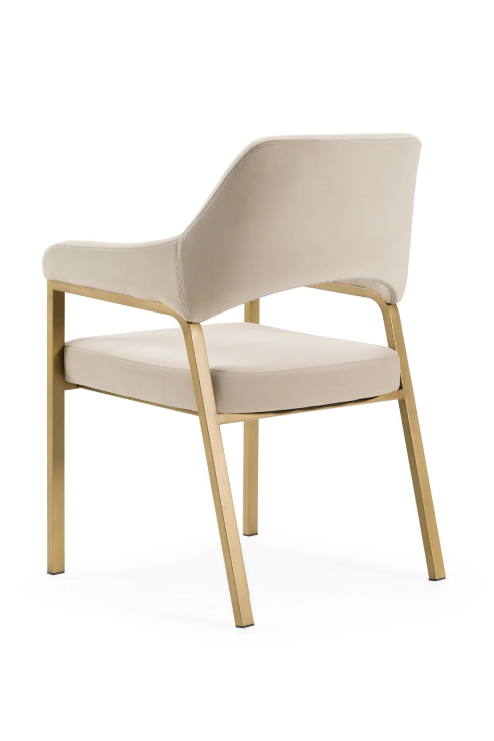 Luxury Beige Fabric Dining Armchair European Style for Villa