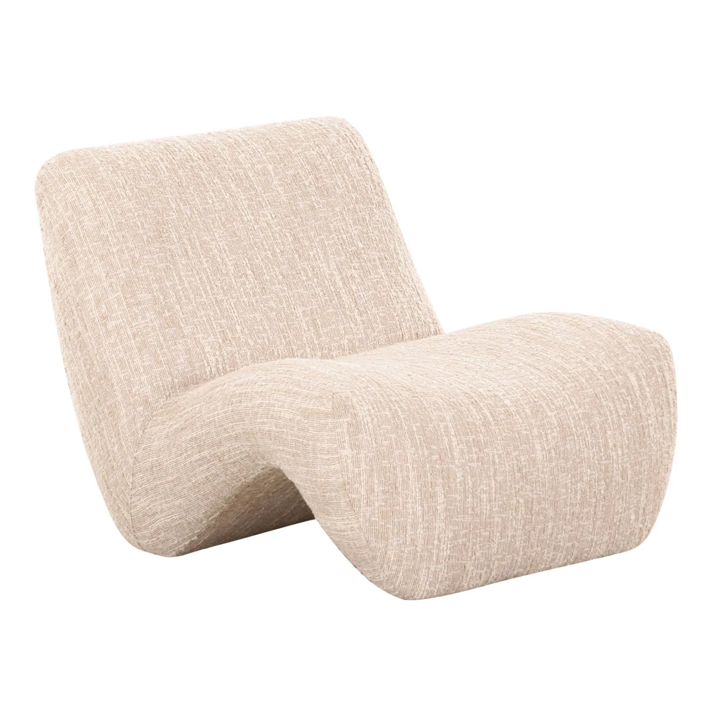 Luxury Beige Fabric Flowy Accent Chair Modern Italian Style for Villa