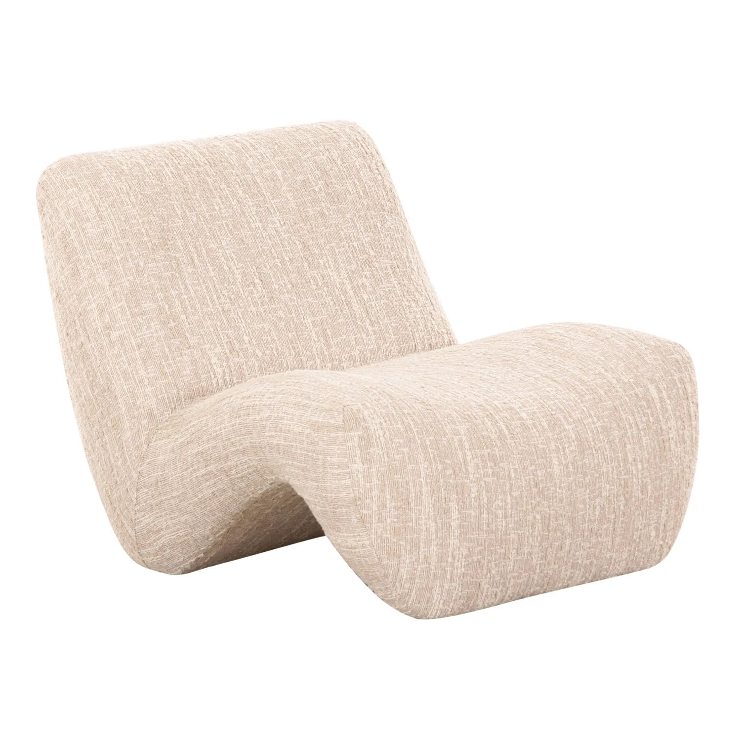 Luxury Beige Fabric Flowy Accent Chair Modern Italian Style for Villa