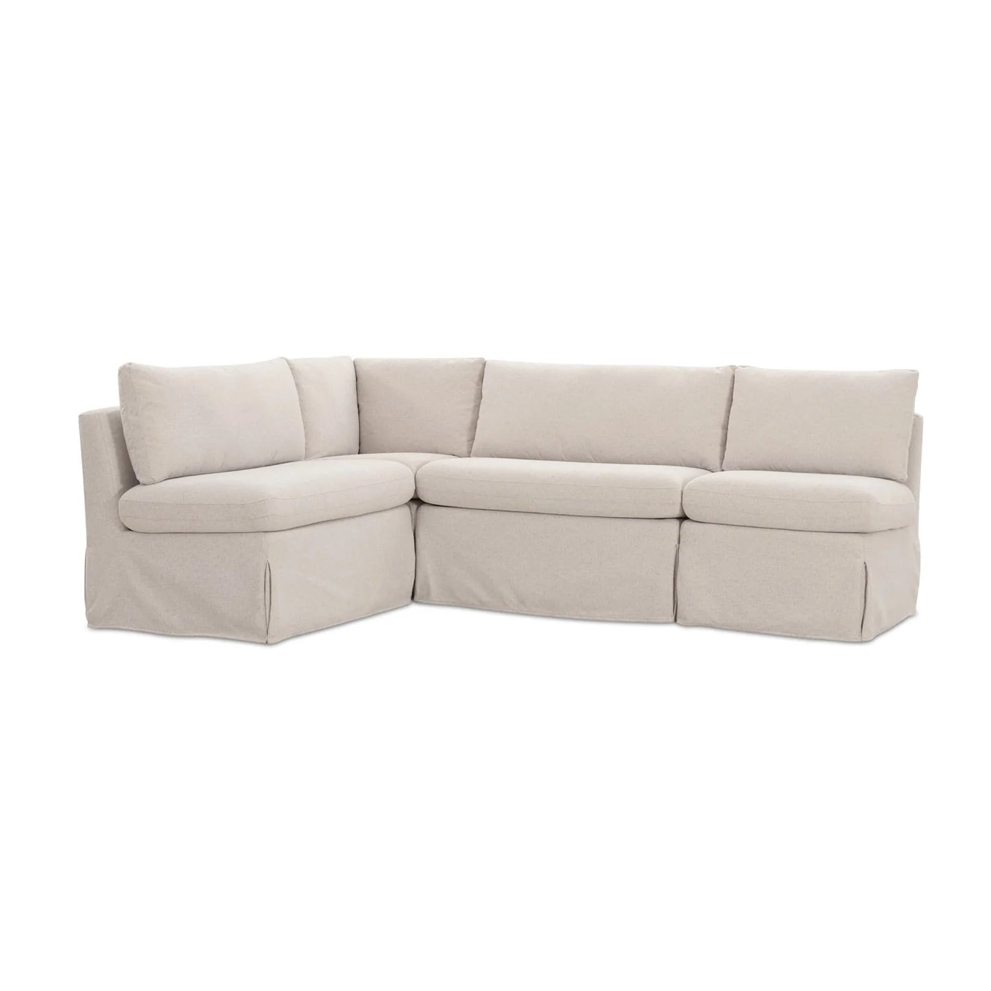 Luxury Beige Fabric L-Shaped Dining Banquette Modern Italian Style for Villa
