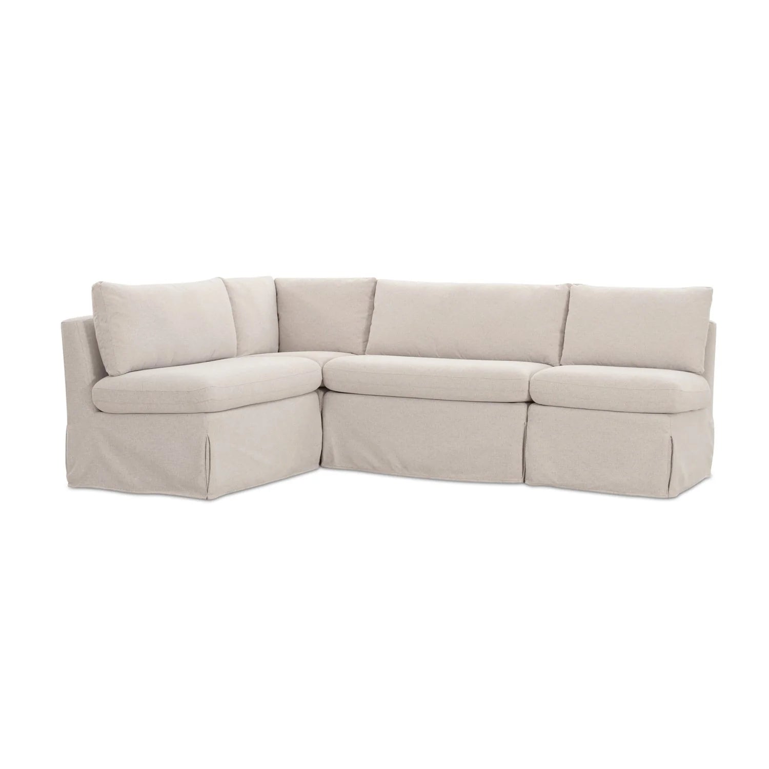 Luxury Beige Fabric L-Shaped Dining Banquette Modern Italian Style for Villa