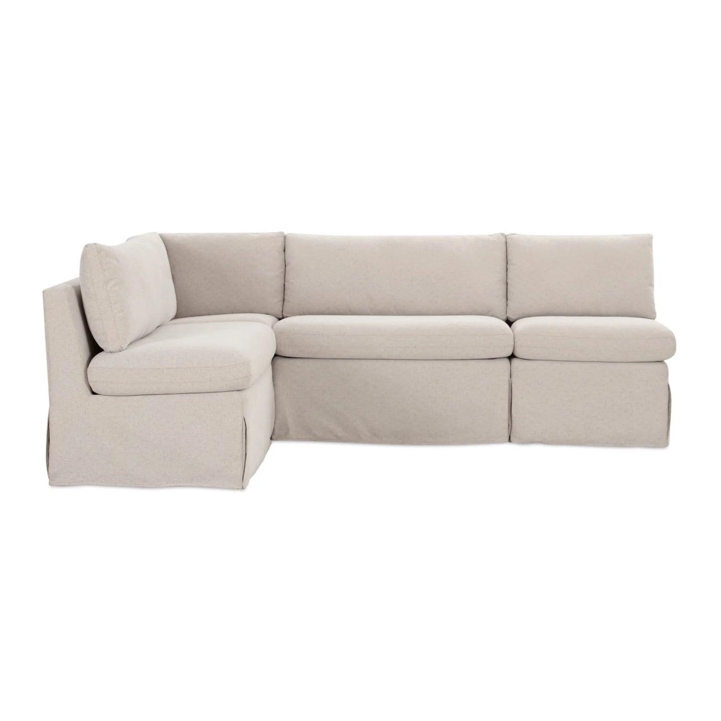 Luxury Beige Fabric L-Shaped Dining Banquette Modern Italian Style for Villa