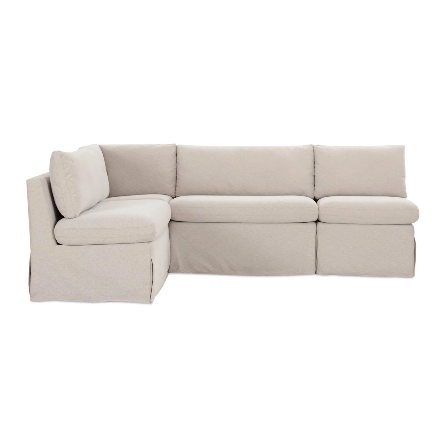 Luxury Beige Fabric L-Shaped Dining Banquette Modern Italian Style for Villa