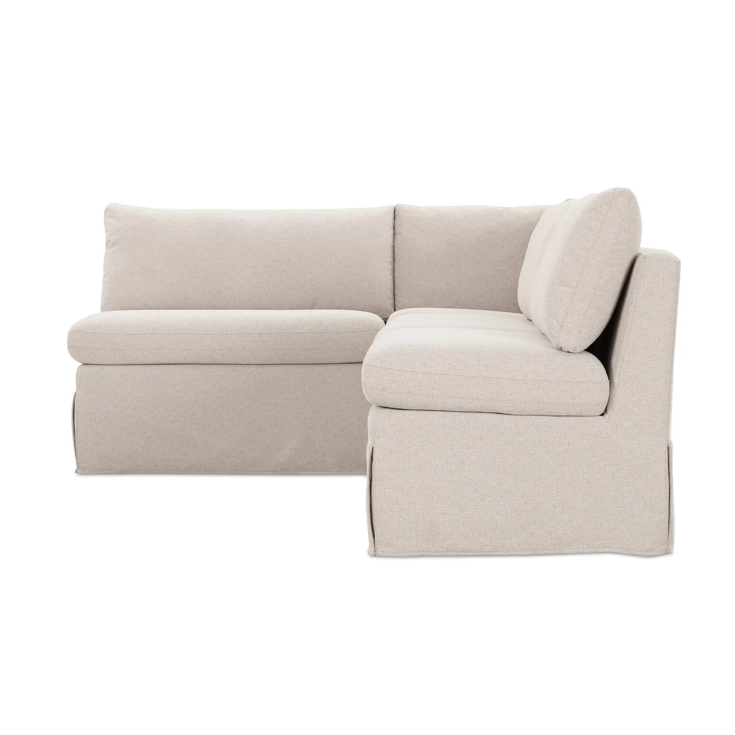 Luxury Beige Fabric L-Shaped Dining Banquette Modern Italian Style for Villa