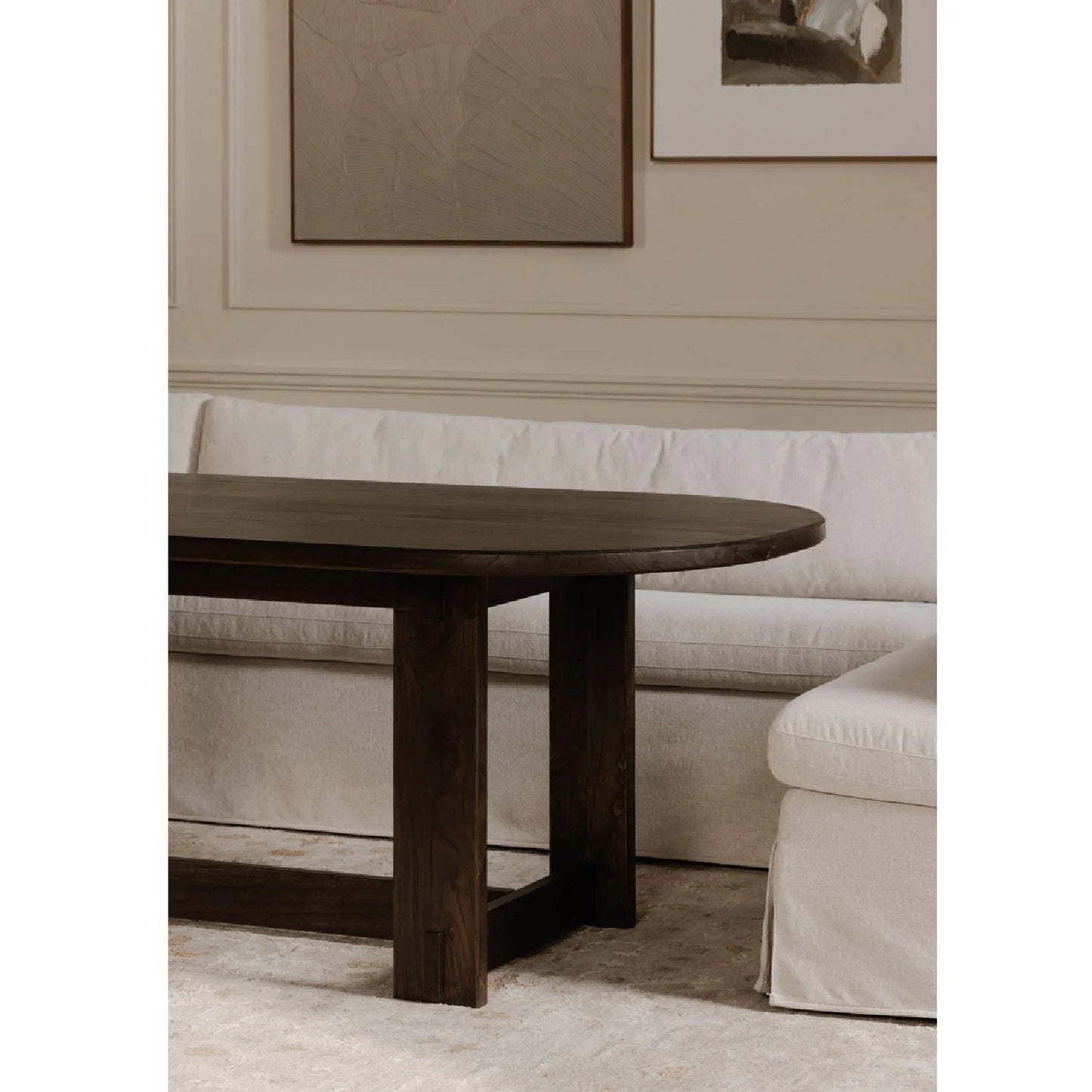 Luxury Beige Fabric L-Shaped Dining Banquette Modern Italian Style for Villa