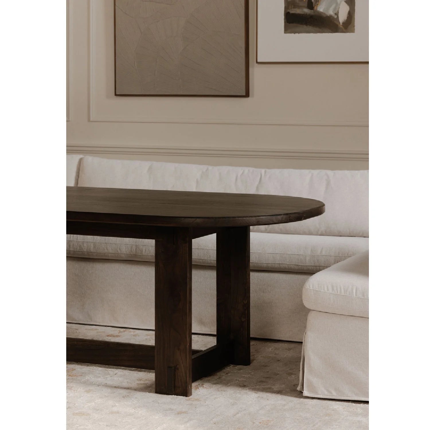 Luxury Beige Fabric L-Shaped Dining Banquette Modern Italian Style for Villa