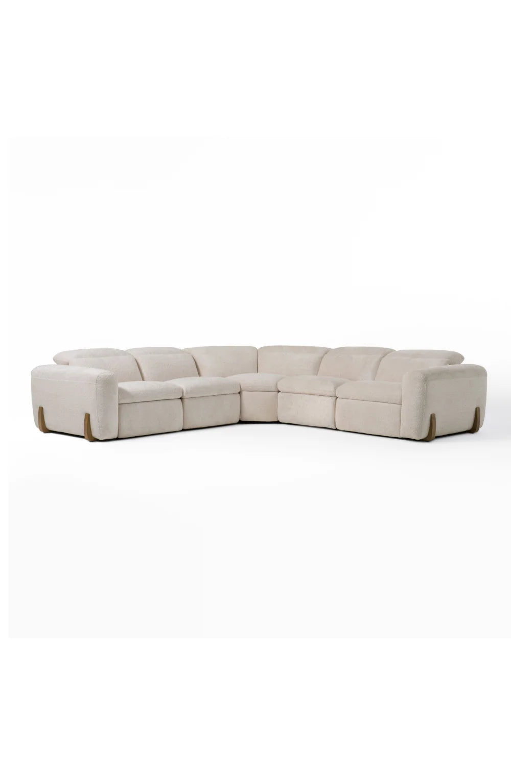 Luxury Beige Fabric Sectional Recliner Modern Italian Style for Villa