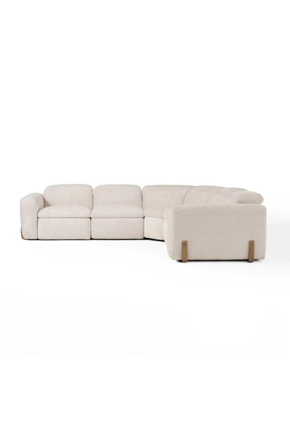 Luxury Beige Fabric Sectional Recliner Modern Italian Style for Villa