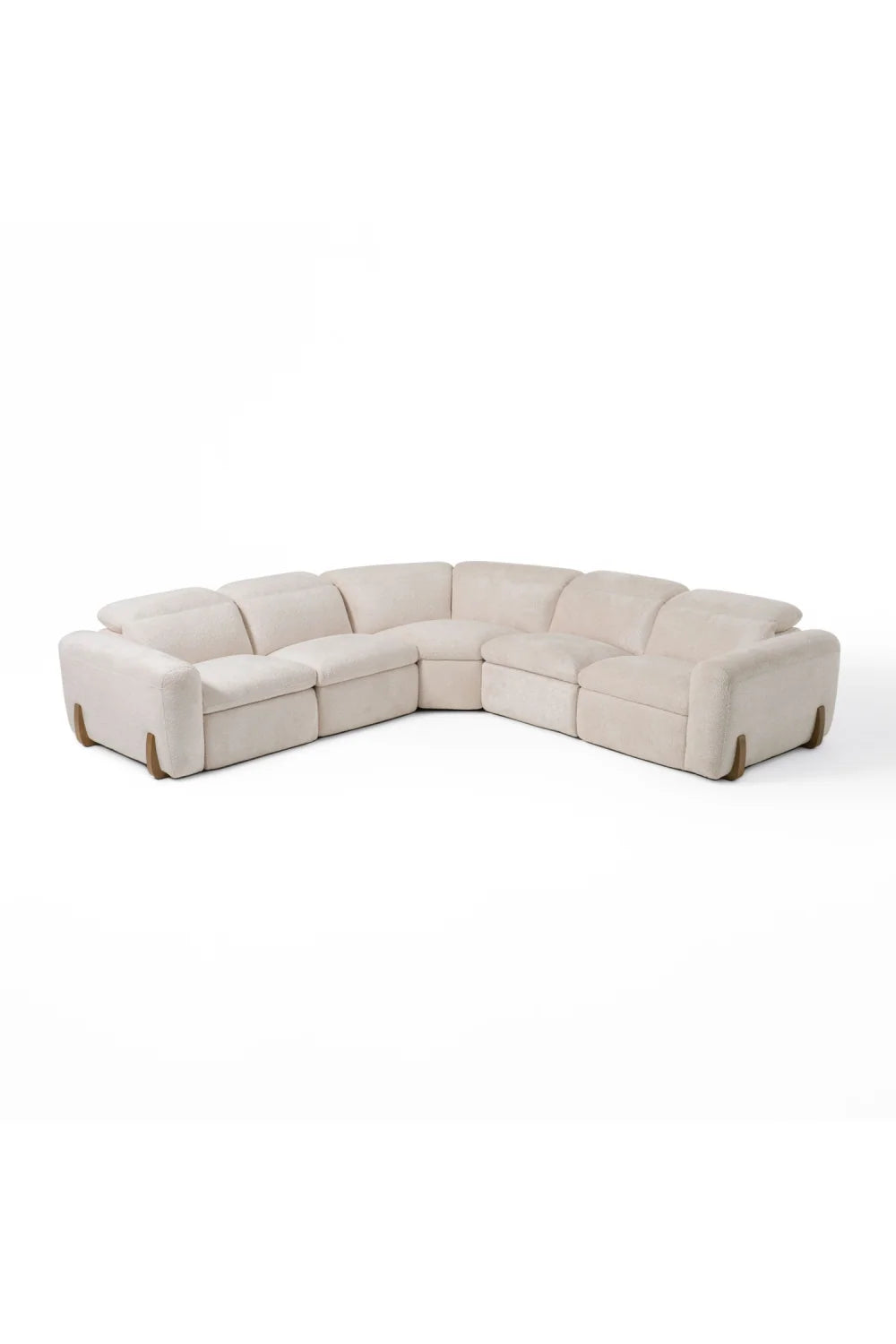 Luxury Beige Fabric Sectional Recliner Modern Italian Style for Villa