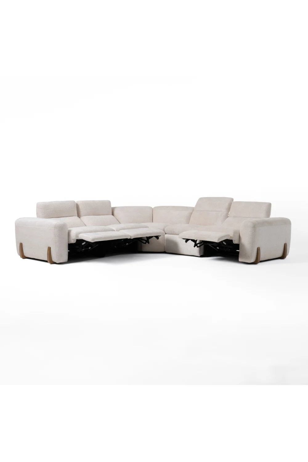 Luxury Beige Fabric Sectional Recliner Modern Italian Style for Villa