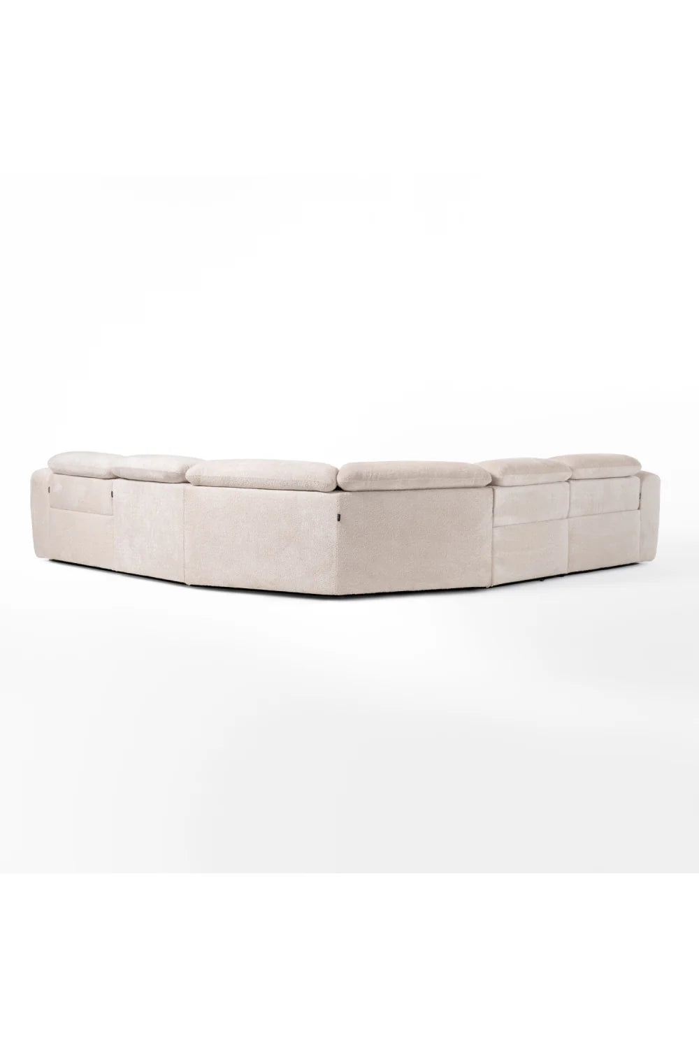 Luxury Beige Fabric Sectional Recliner Modern Italian Style for Villa