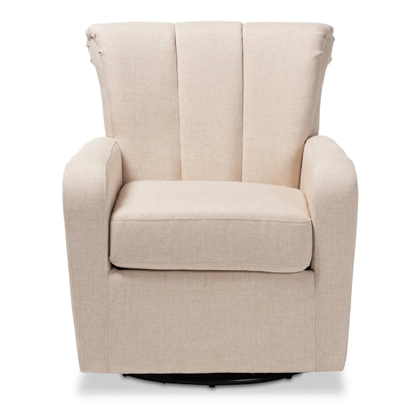 Luxury Beige Fabric Swivel Chair European Style for Villa