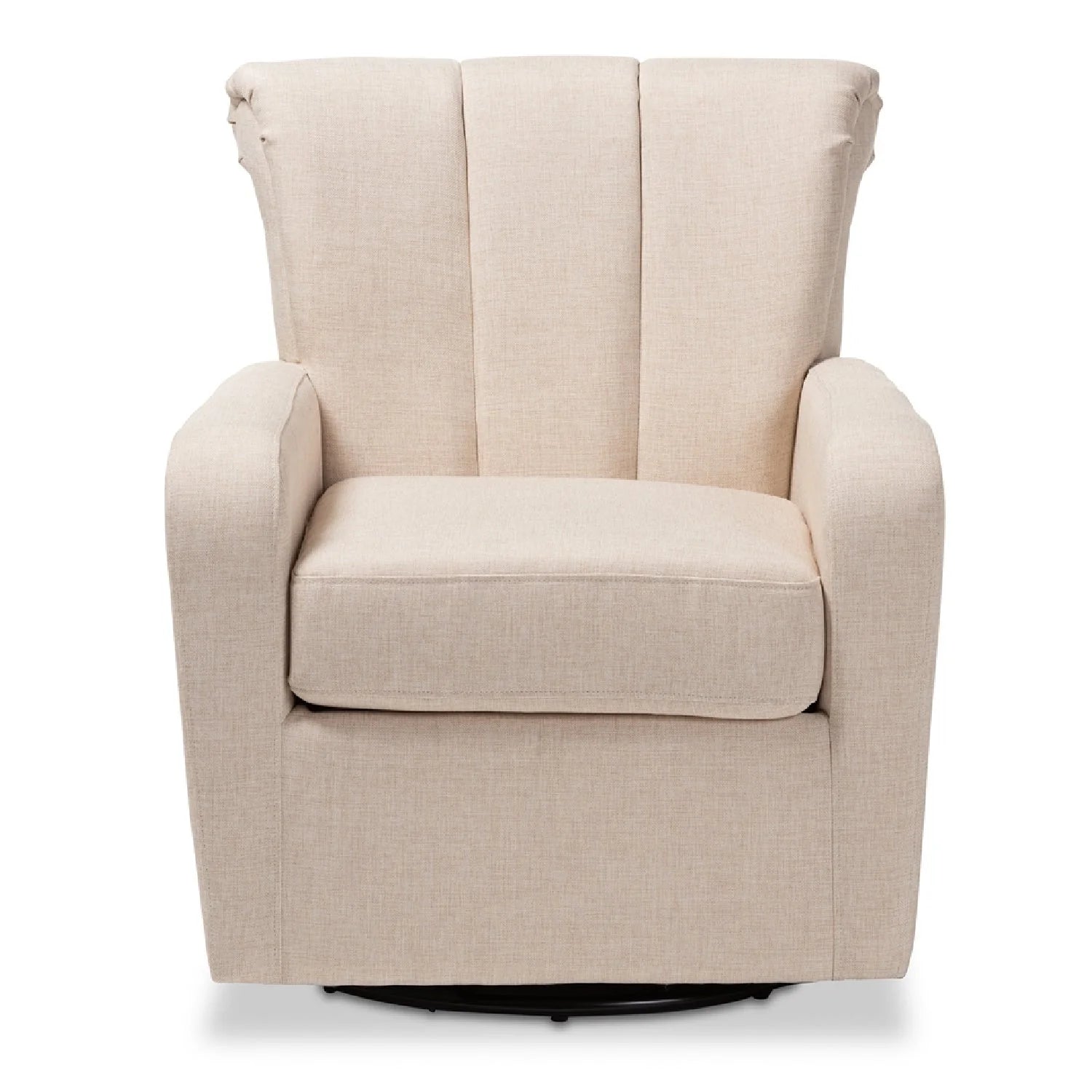 Luxury Beige Fabric Swivel Chair European Style for Villa