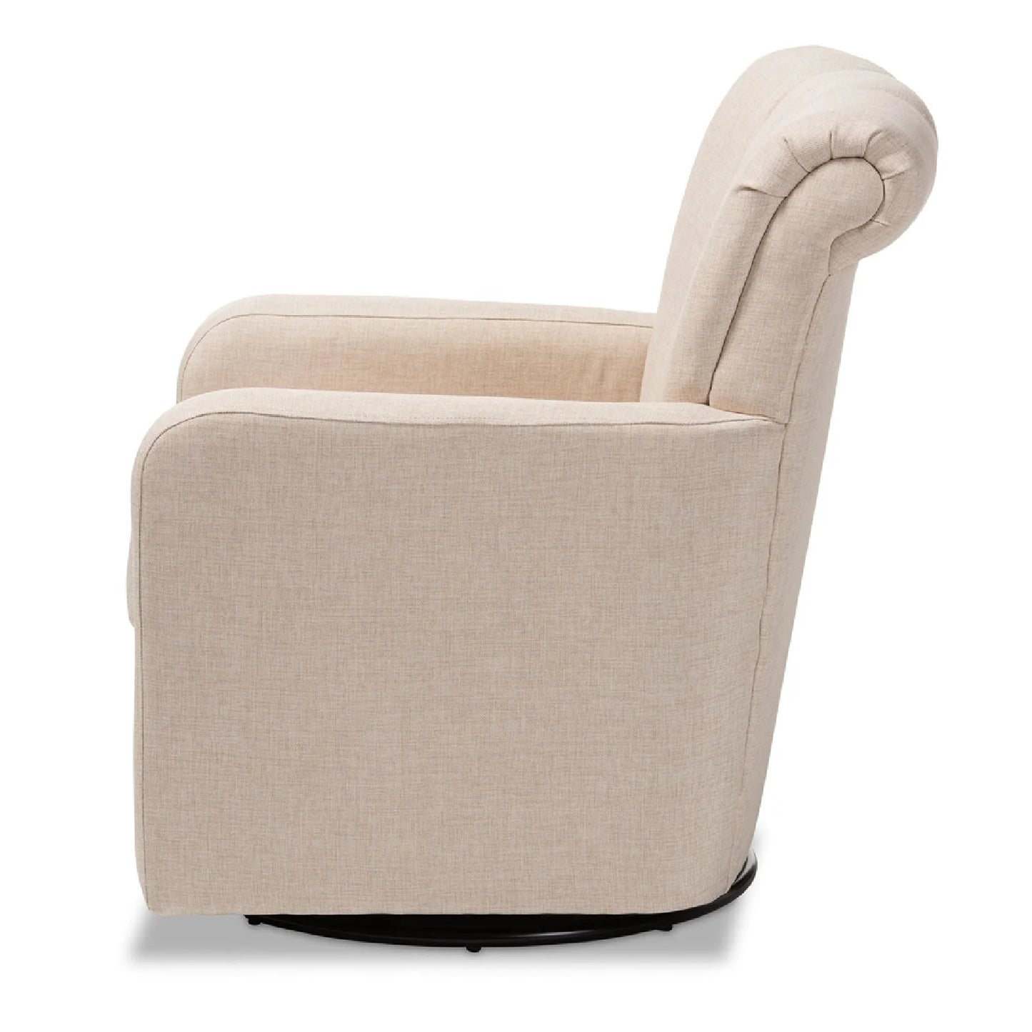 Luxury Beige Fabric Swivel Chair European Style for Villa