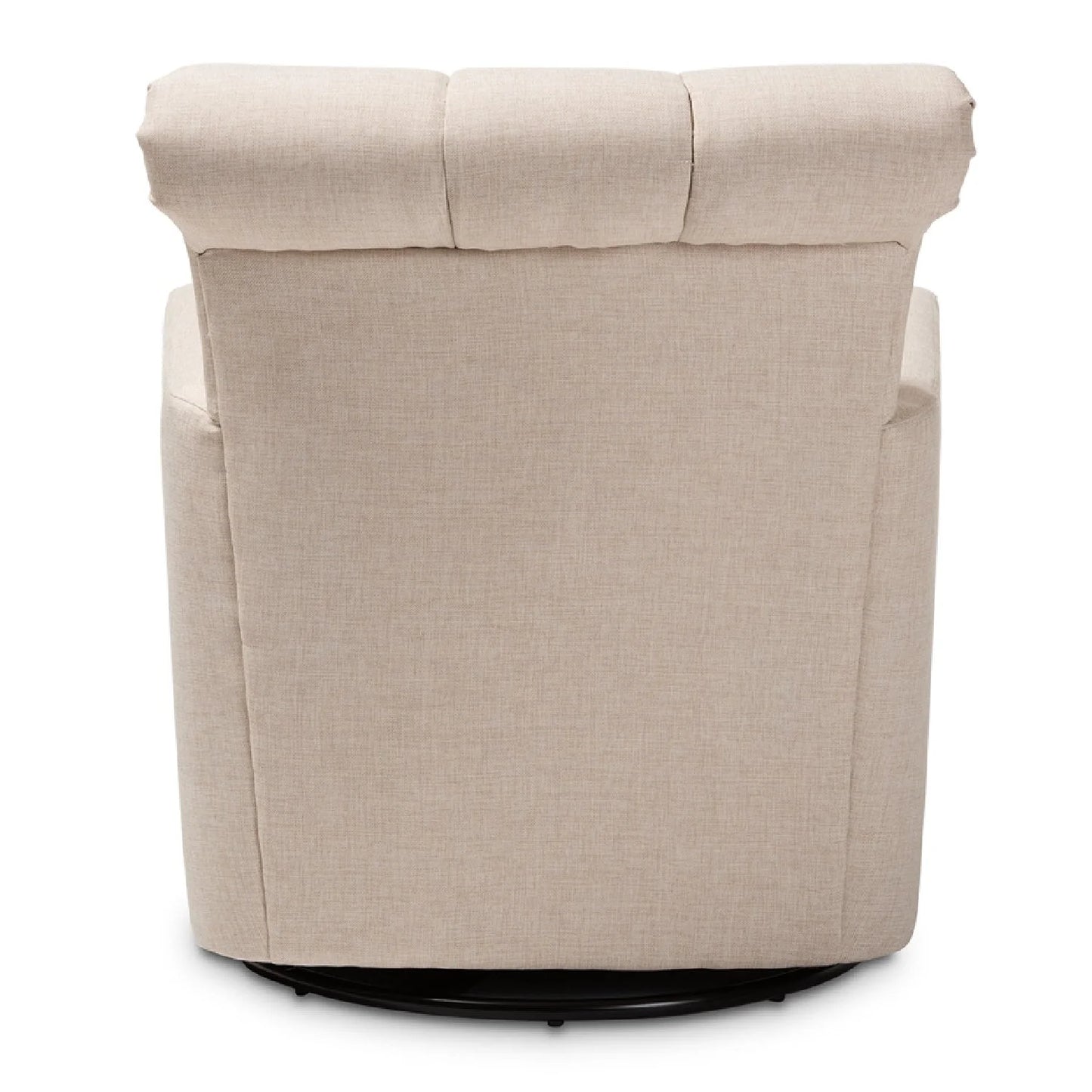 Luxury Beige Fabric Swivel Chair European Style for Villa