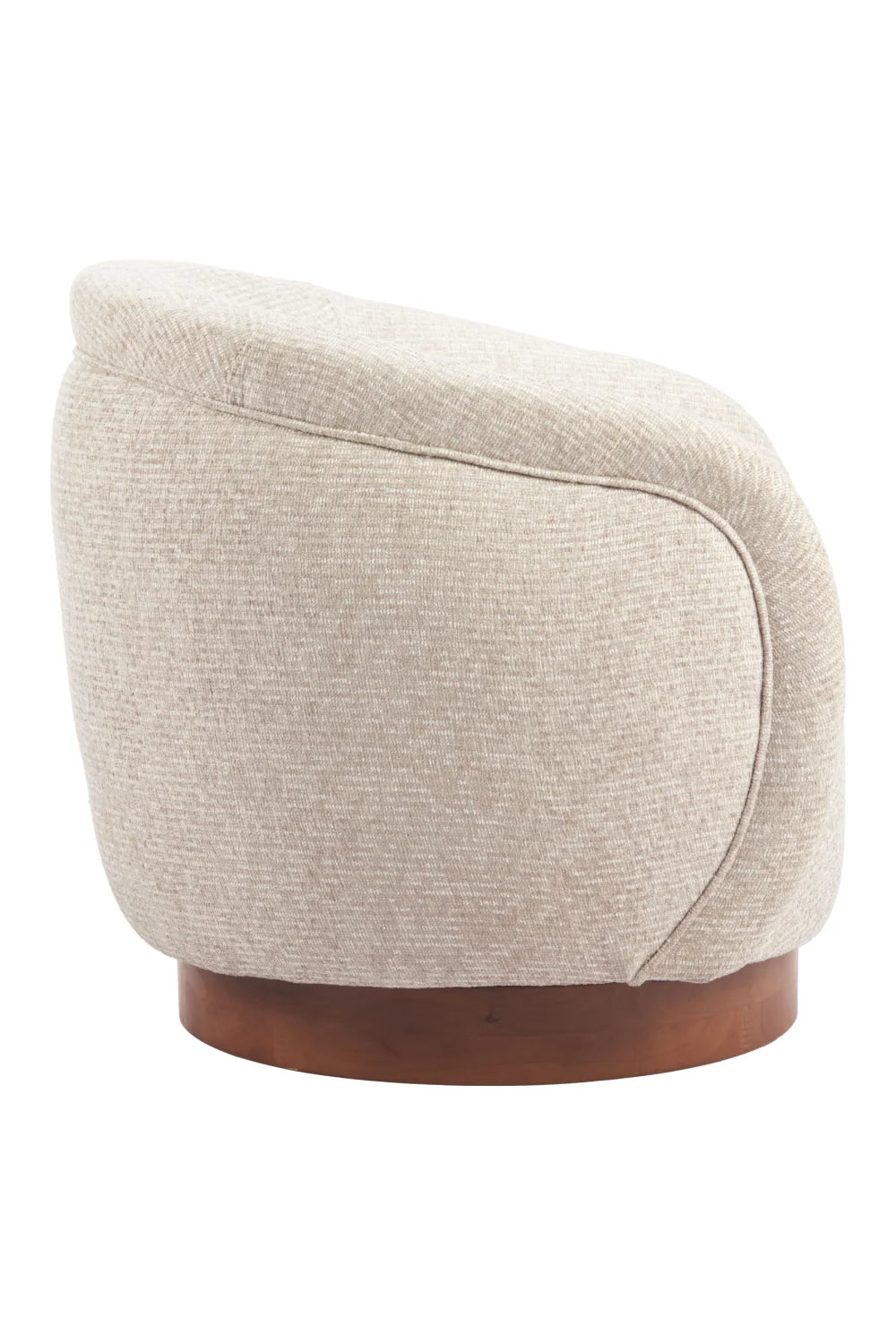 Luxury Beige Fabric Swivel Lounge Chair European Style for Villa