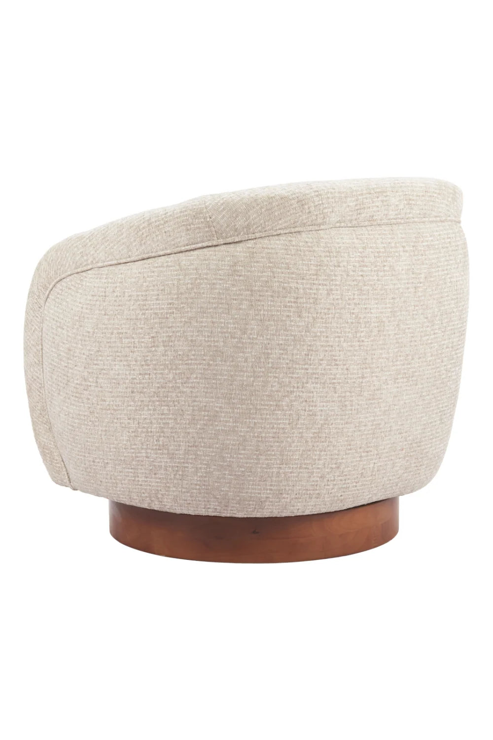 Luxury Beige Fabric Swivel Lounge Chair European Style for Villa