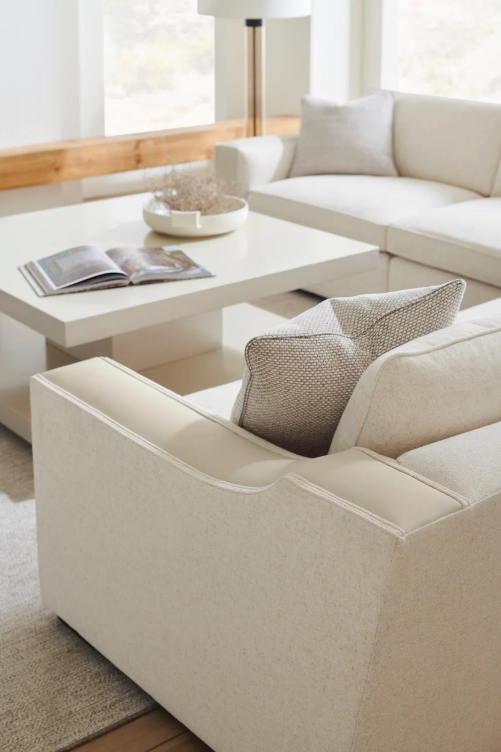 Luxury Beige Geometrical Coffee Table Modern Italian Style for Villa