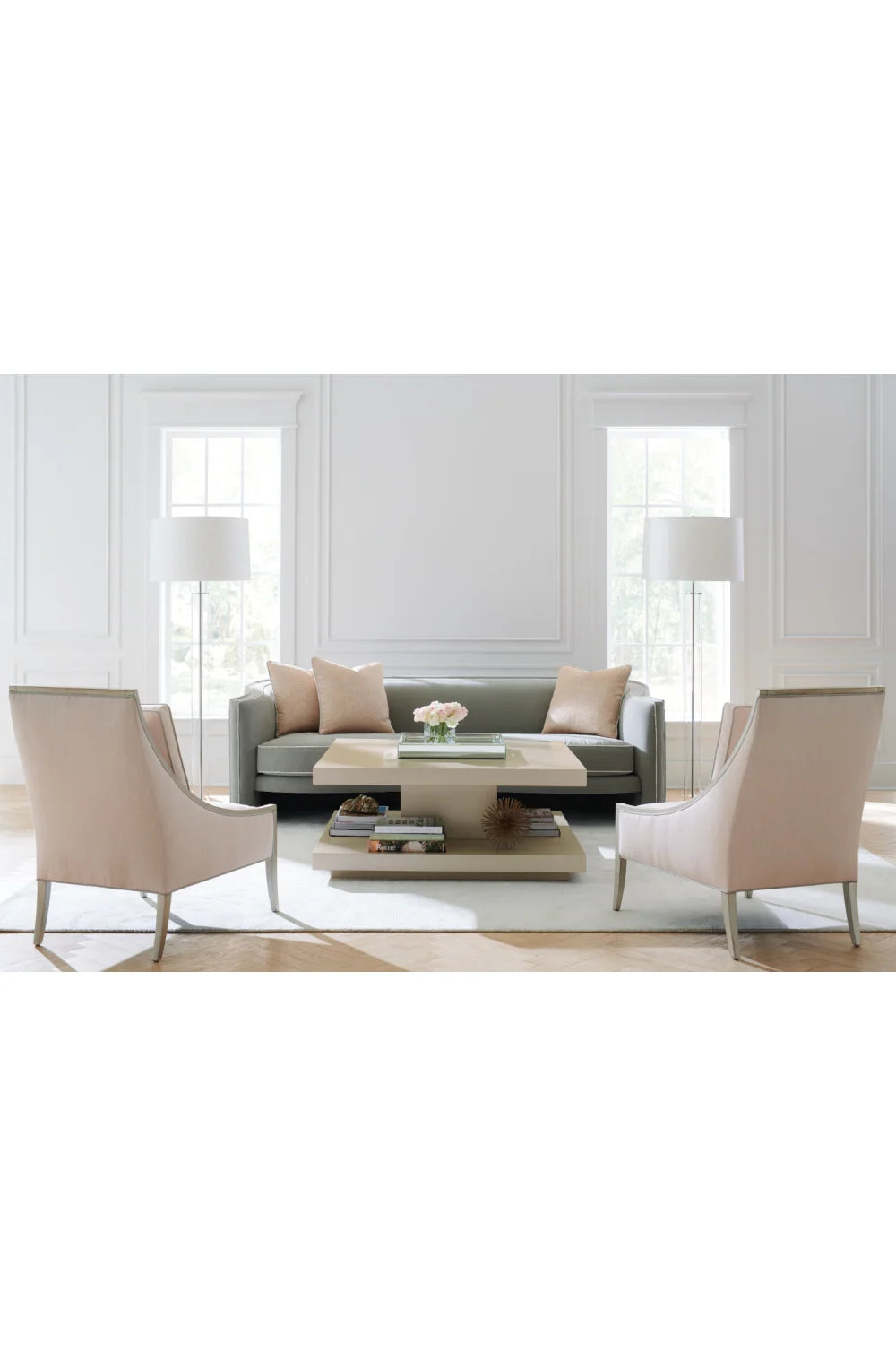 Luxury Beige Geometrical Coffee Table Modern Italian Style for Villa