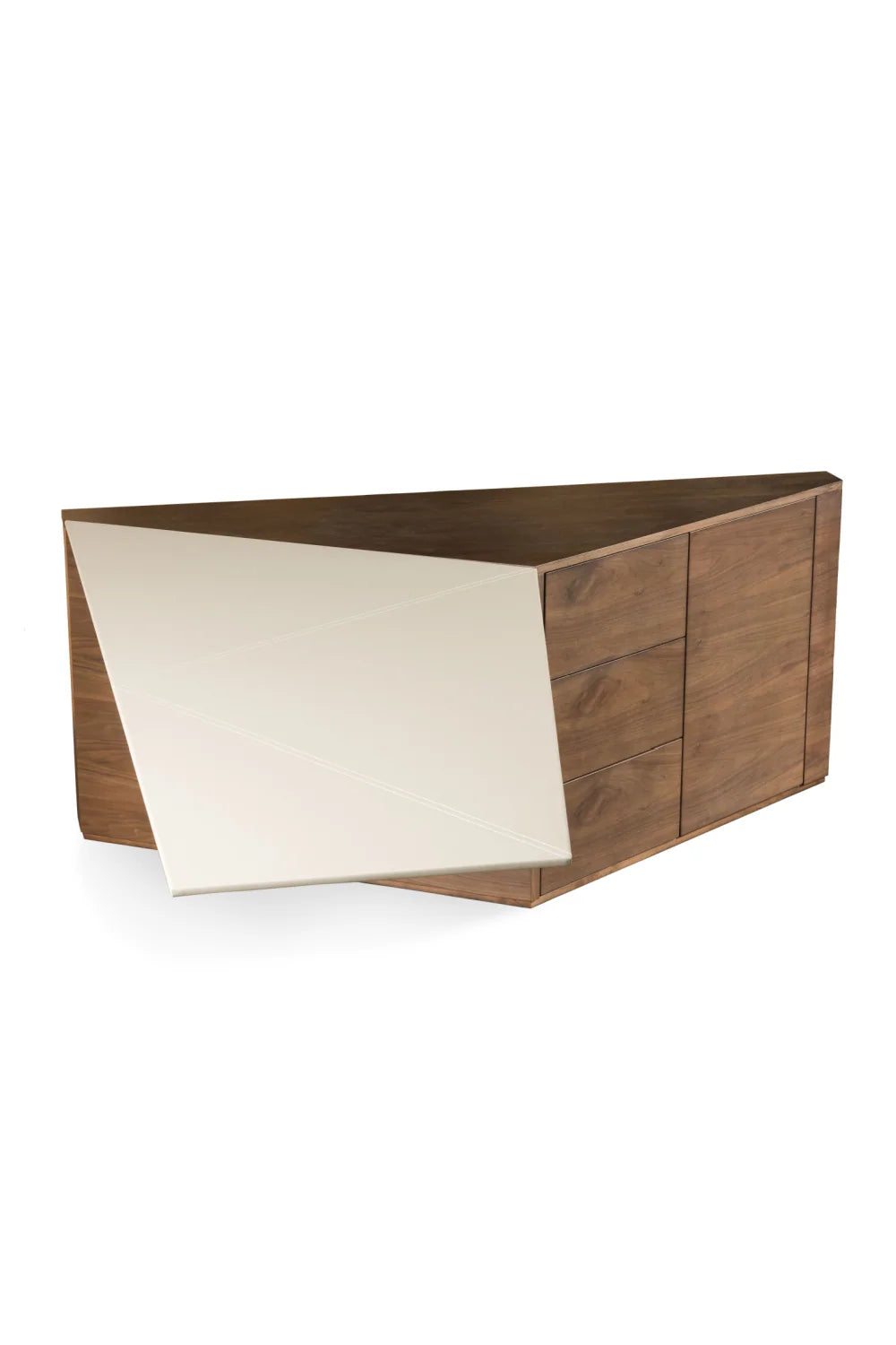 Luxury Beige Leather Modern Desk European Style for Villa