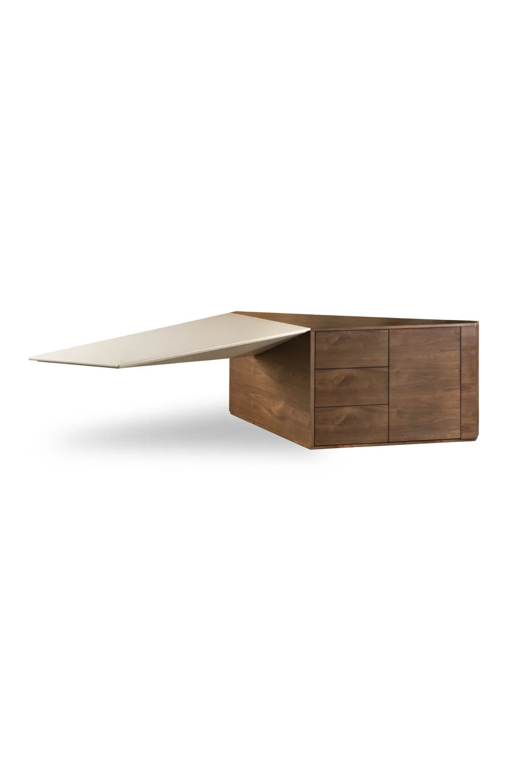 Luxury Beige Leather Modern Desk European Style for Villa