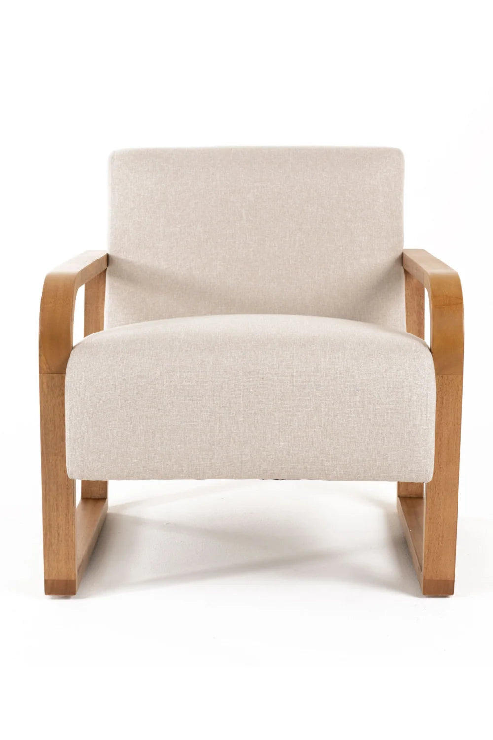 Luxury Beige Linen Accent Chair Modern European Style for Villa