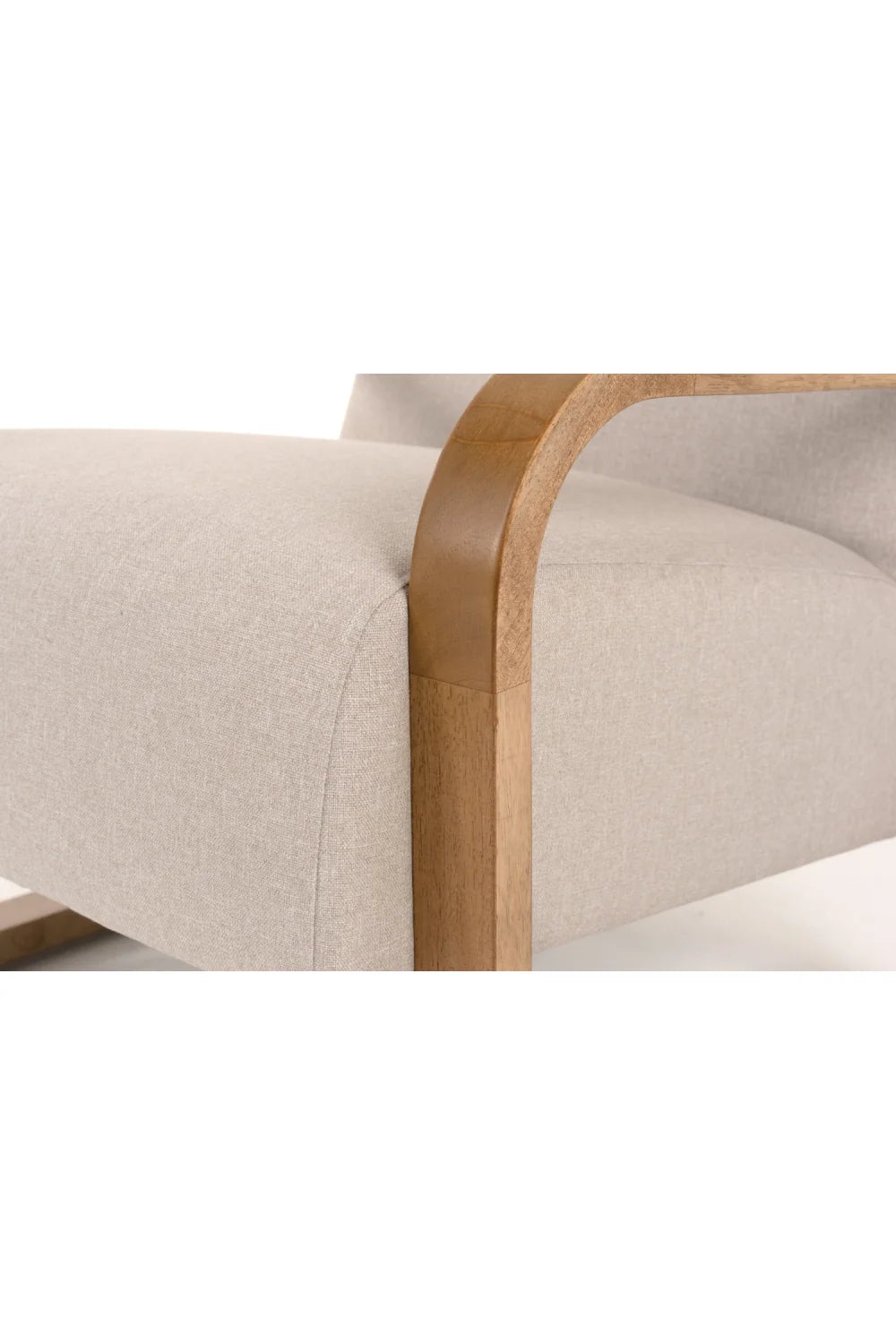 Luxury Beige Linen Accent Chair Modern European Style for Villa