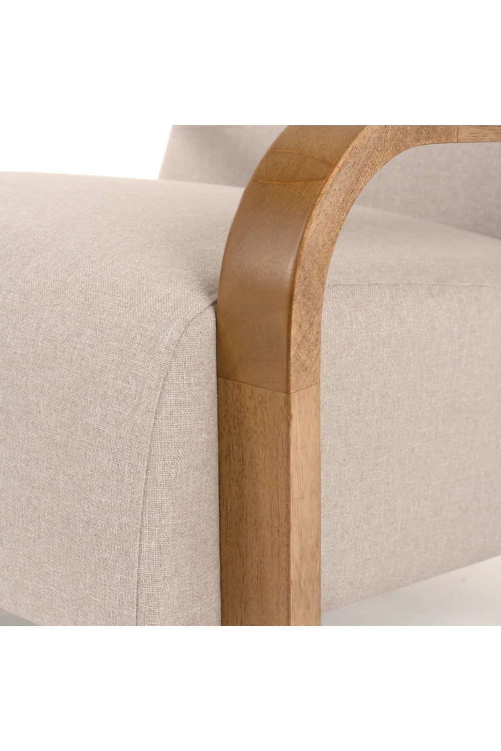 Luxury Beige Linen Accent Chair Modern European Style for Villa