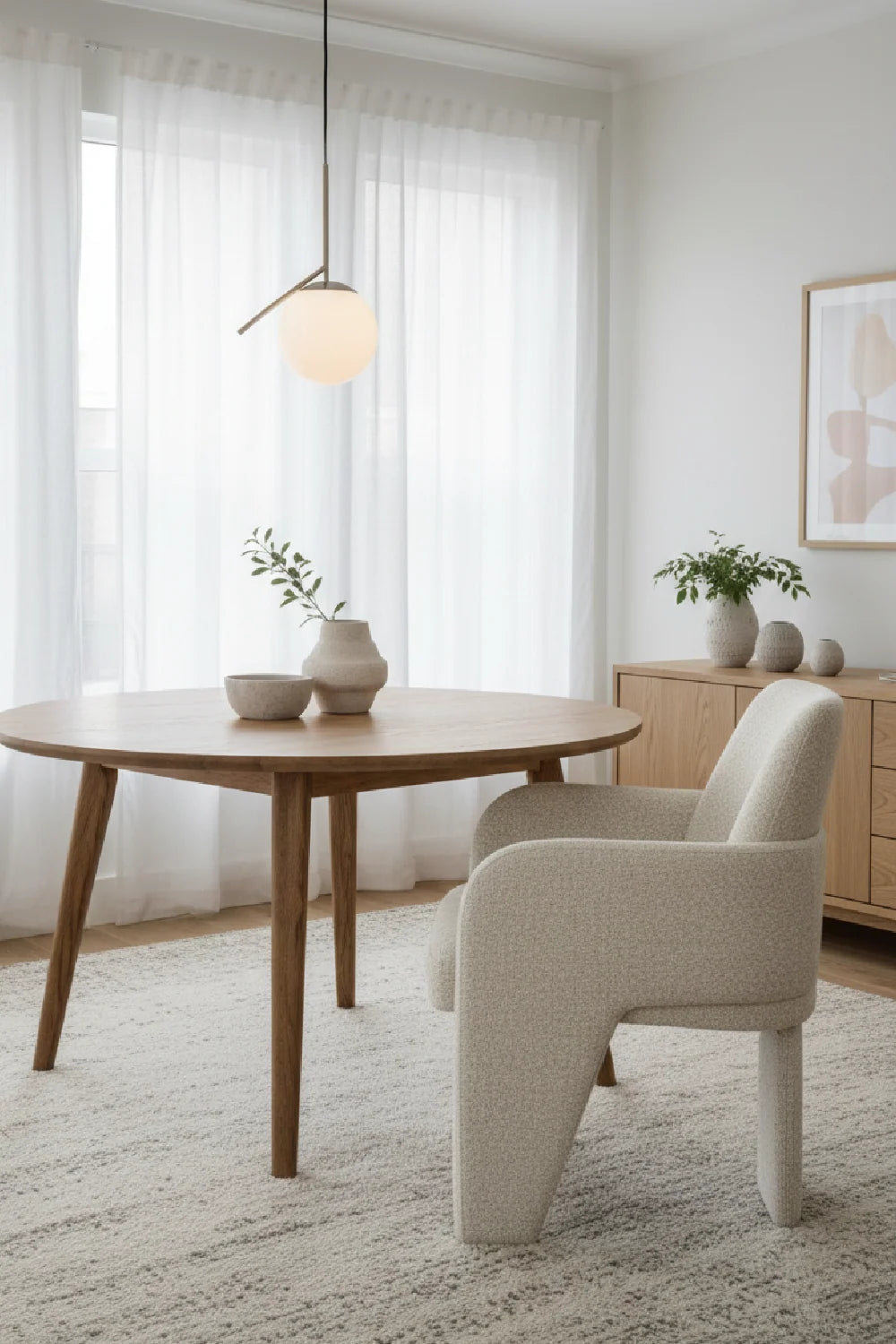 Luxury Beige Linen Modern Dining Chair European Style for Villa