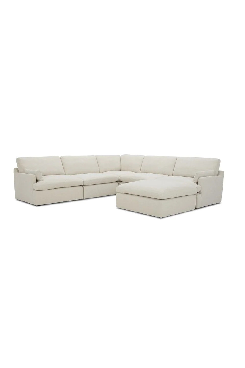 Luxury Beige Linen Sectional Sofa Modern Italian Style for Villa