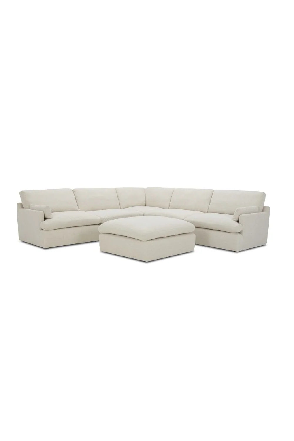 Luxury Beige Linen Sectional Sofa Modern Italian Style for Villa