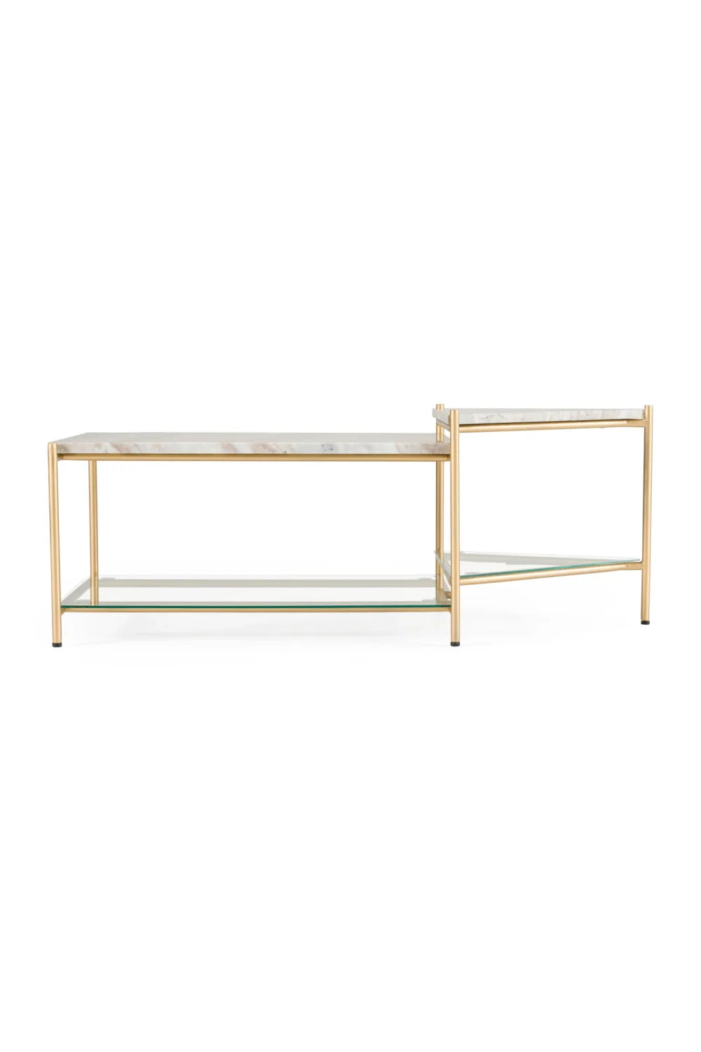 Luxury Beige Marble Coffee Table Modern Italian Style for Villa