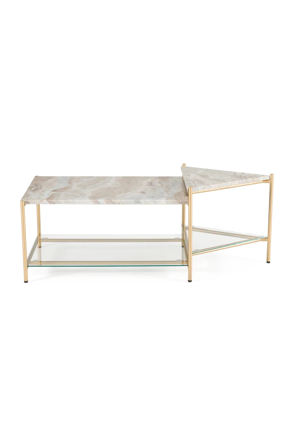 Luxury Beige Marble Coffee Table Modern Italian Style for Villa