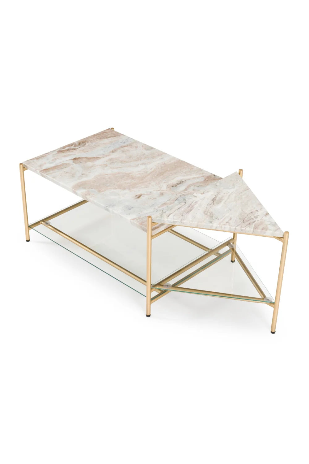 Luxury Beige Marble Coffee Table Modern Italian Style for Villa