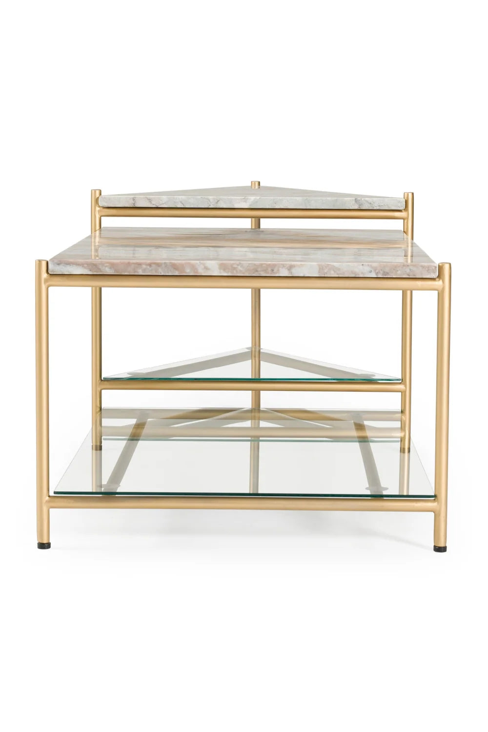 Luxury Beige Marble Coffee Table Modern Italian Style for Villa