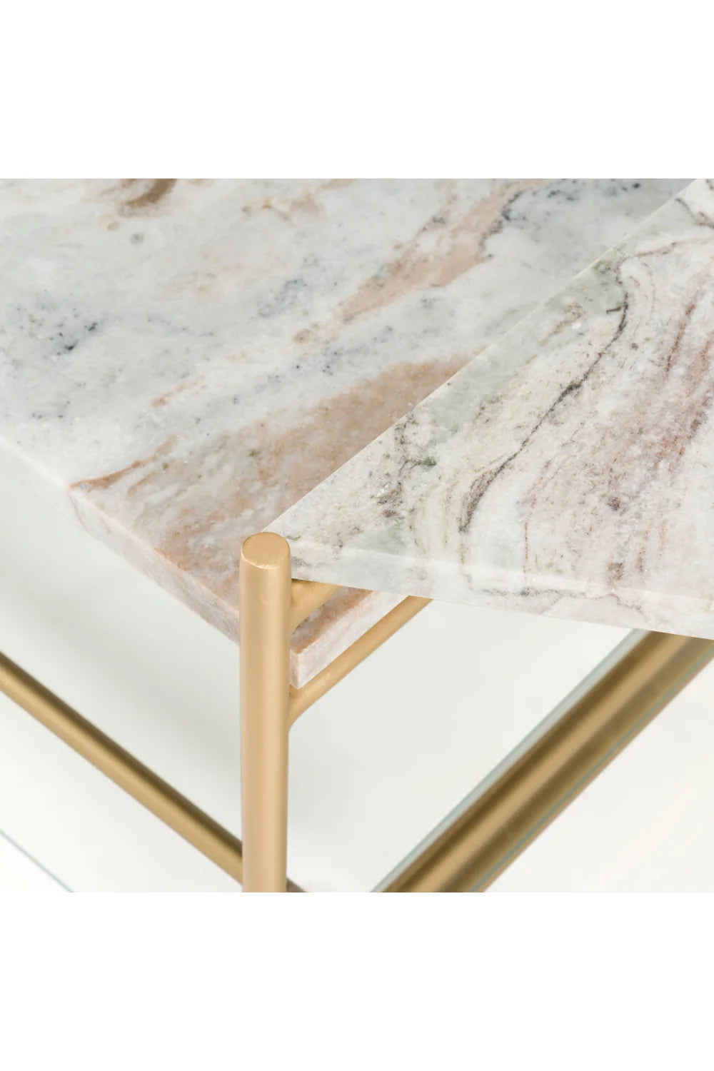Luxury Beige Marble Coffee Table Modern Italian Style for Villa