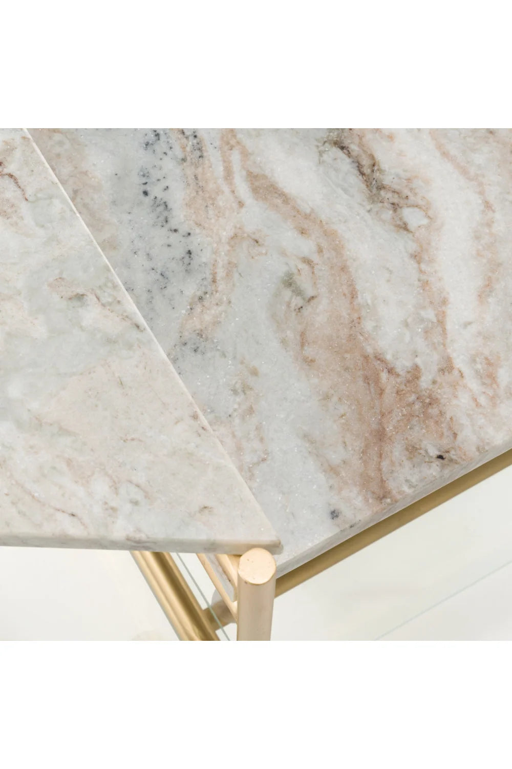 Luxury Beige Marble Coffee Table Modern Italian Style for Villa
