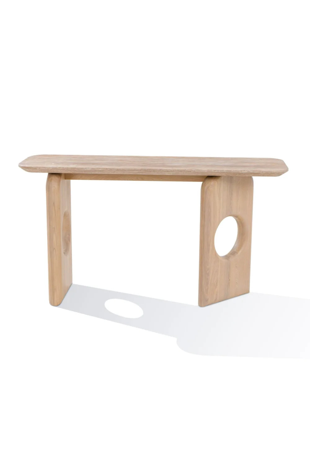 Luxury Beige Marble Console Table Modern Italian Style for Villa