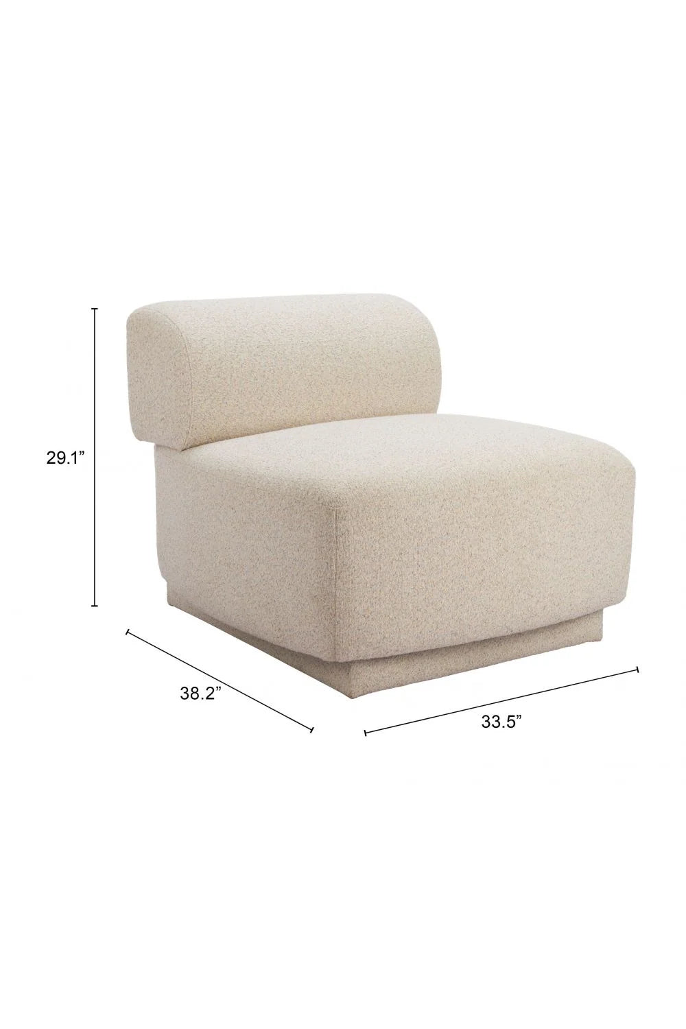 Luxury Beige Minimalist Accent Chair Modern Italian Style for Villa