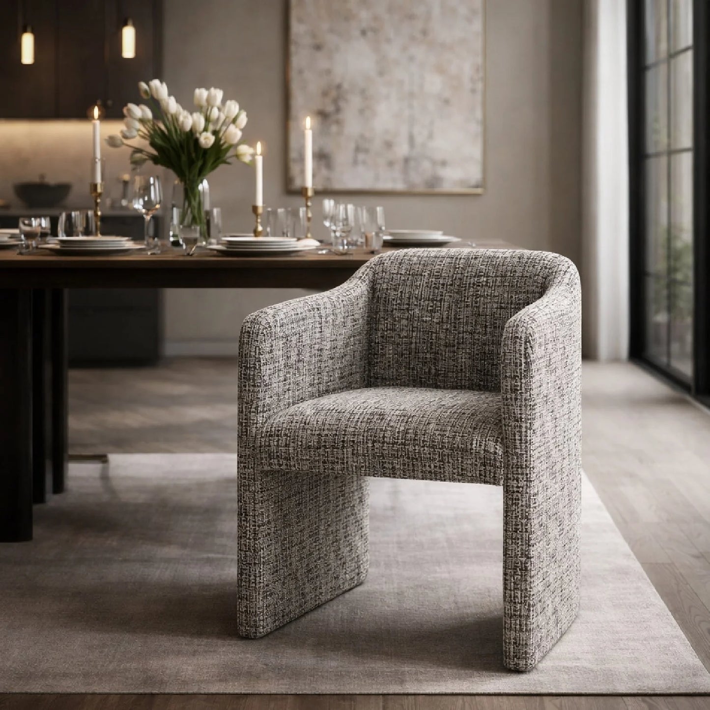 Luxury Beige Modern Dining Chair European Style for Villa