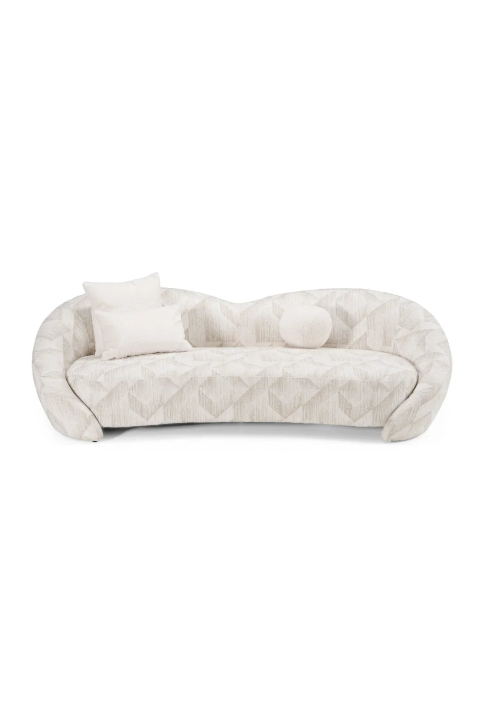 Luxury Beige Patterned Fabric Sofa Modern Italian Style for Villa