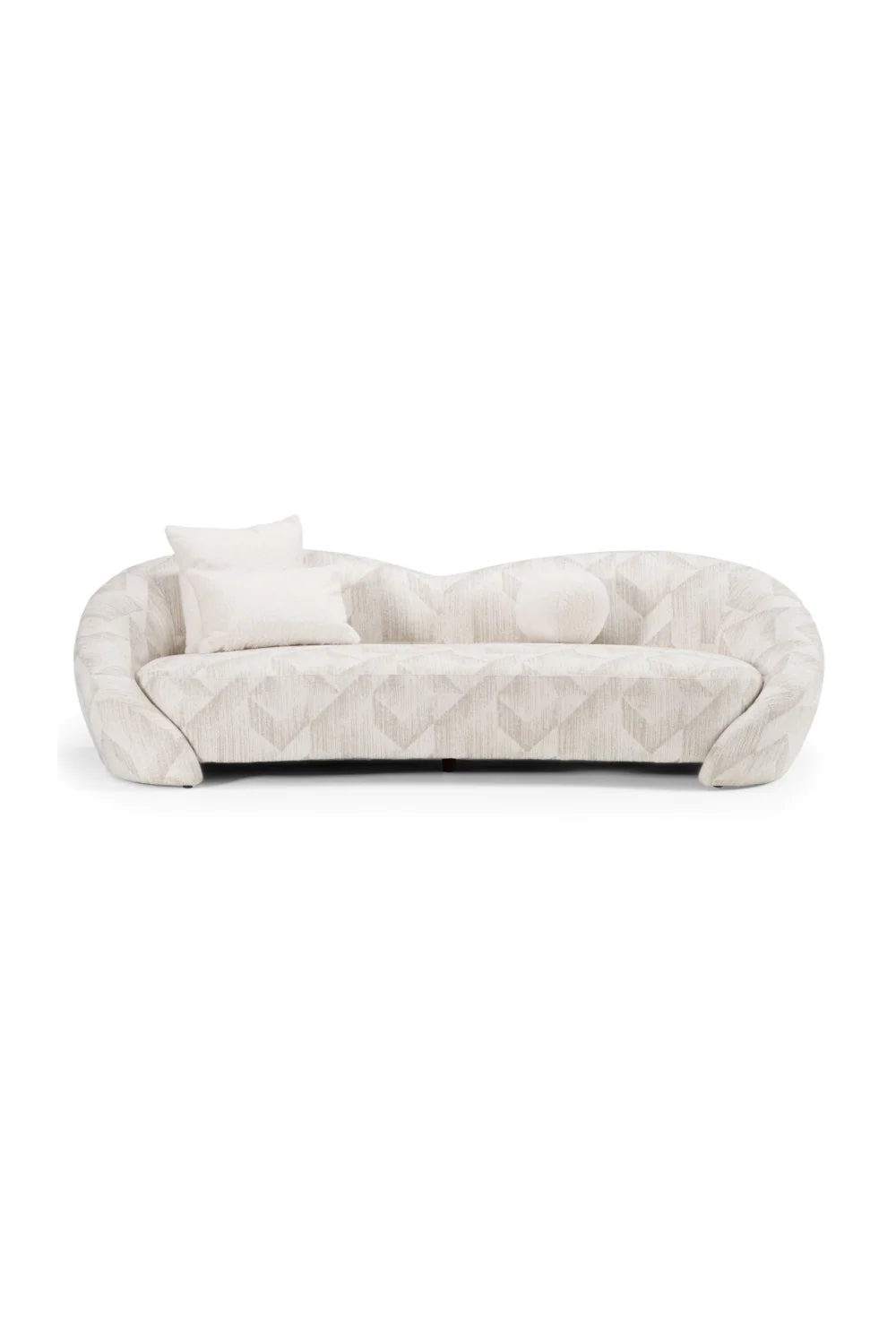 Luxury Beige Patterned Fabric Sofa Modern Italian Style for Villa